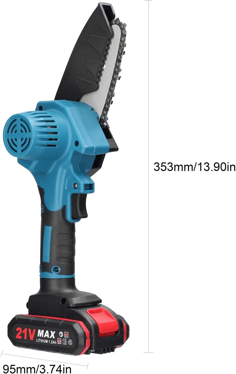 21V Akku Mini Kettensäge – kompakte 4-Zoll-Astsäge mit 2 Akkus