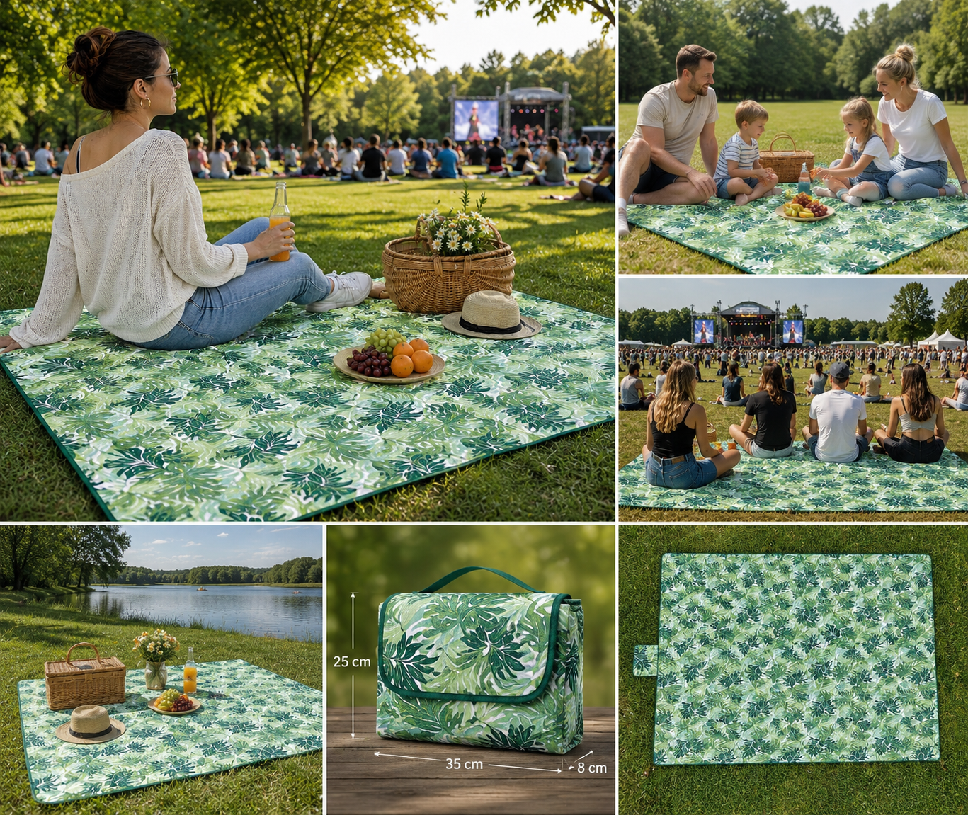 XXL Picknickdecke 200x200 cm – Faltbar & Schmutzabweisend