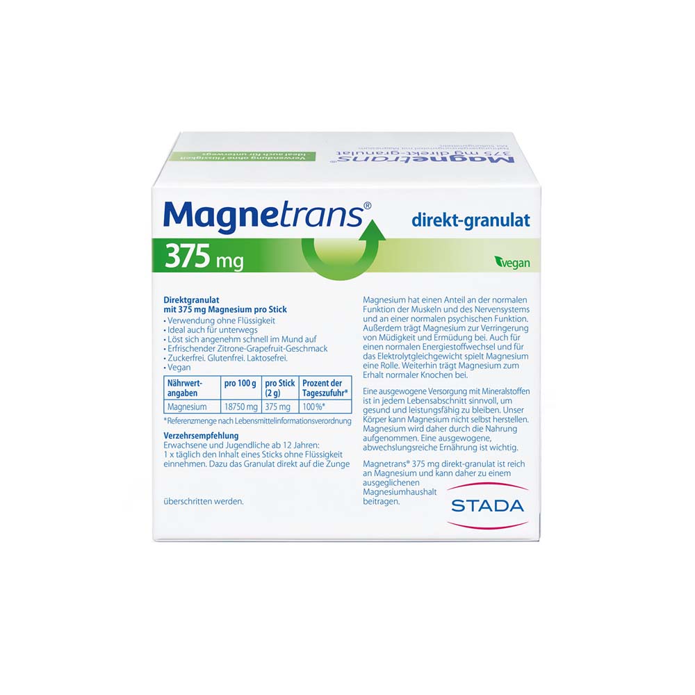 Magnetrans Direkt 375 mg Magnesium Granulat – 20 Sticks