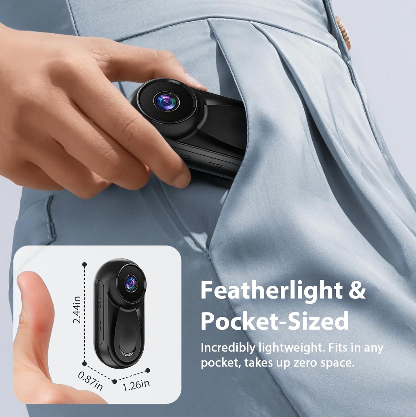 LIROPAU Mini Action Kamera 1080P – Magnetische Bodycam mit Display
