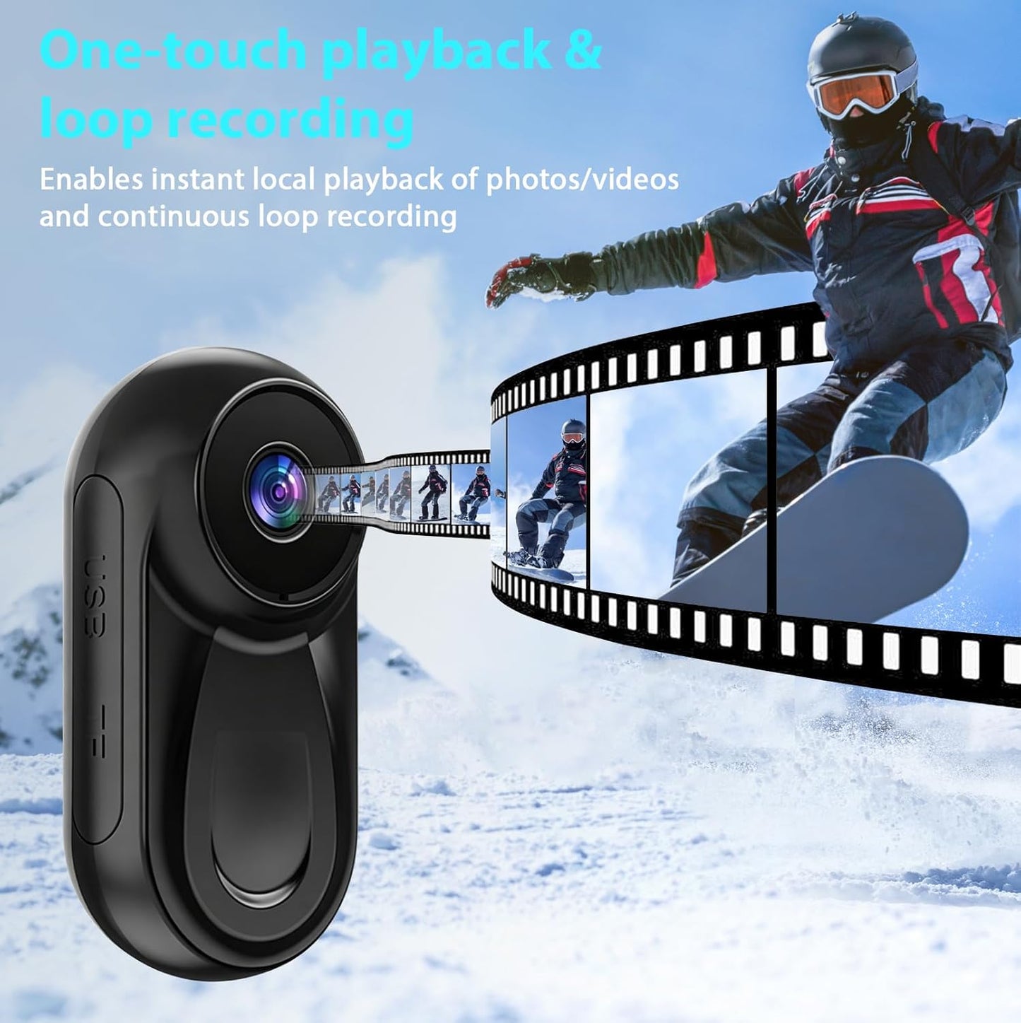 LIROPAU Mini Action Kamera 1080P – Magnetische Bodycam mit Display