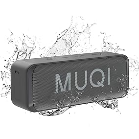 MUQI Bluetooth Lautsprecher IPX7 Wasserdicht – 10W Stereo Sound, 24 Std. Akku, Bluetooth 5.0, Freisprechfunktion