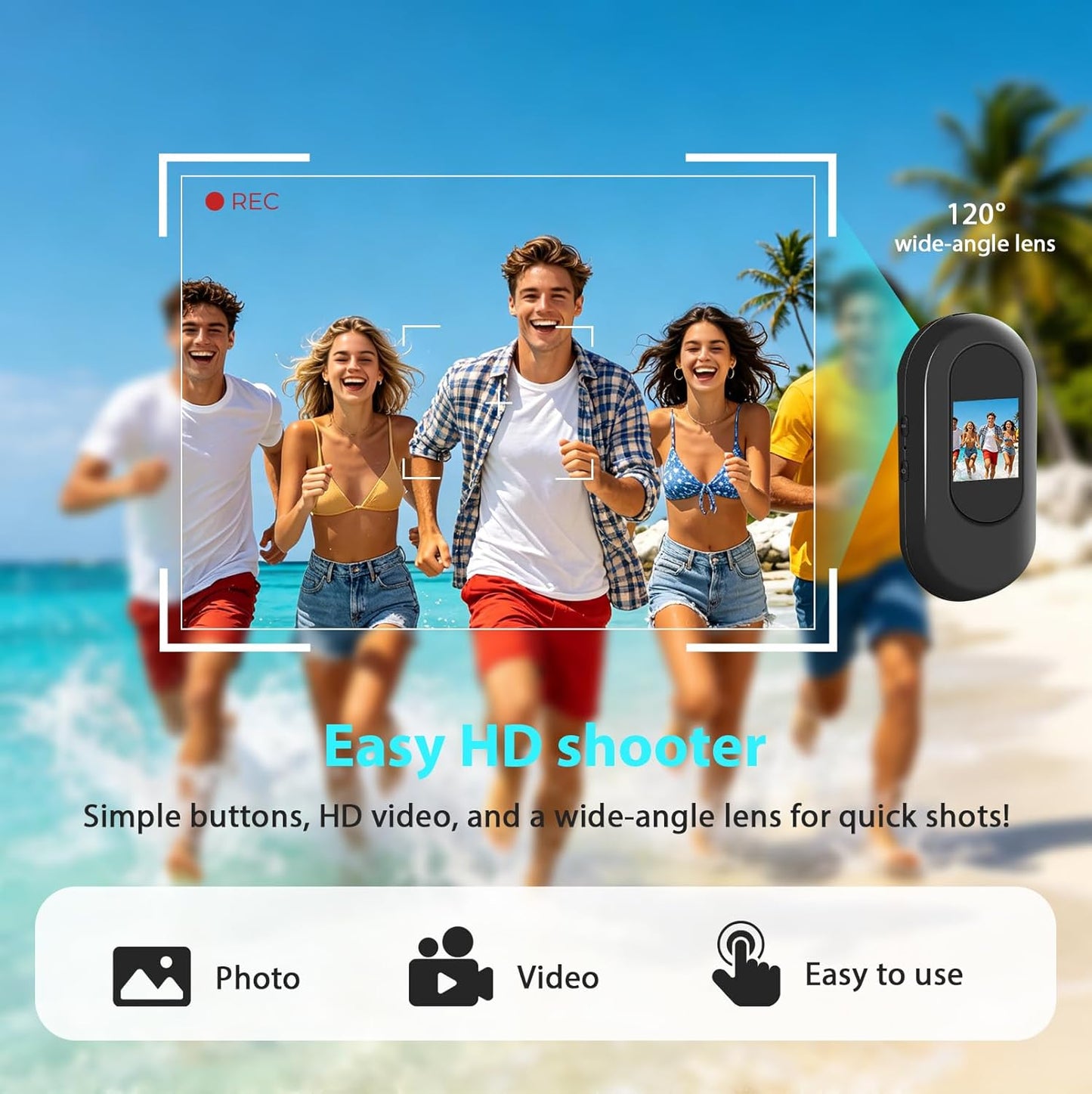 LIROPAU Mini Action Kamera 1080P – Magnetische Bodycam mit Display