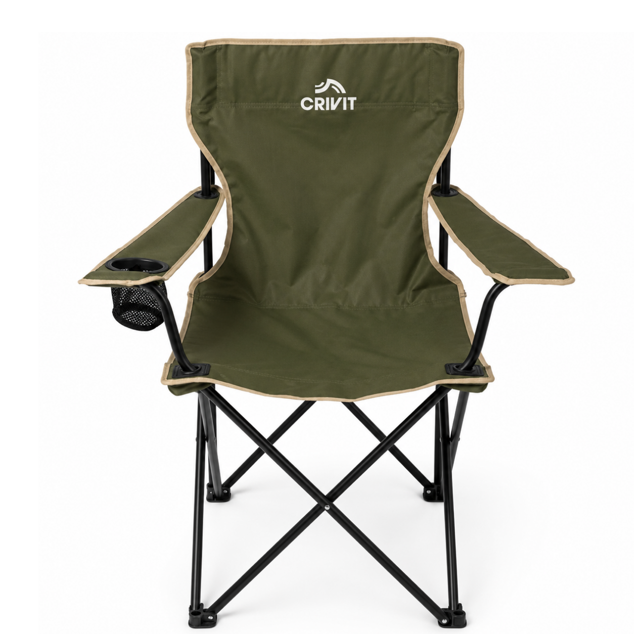 CRIVIT Campingstuhl Klappstuhl mit Getränkehalter