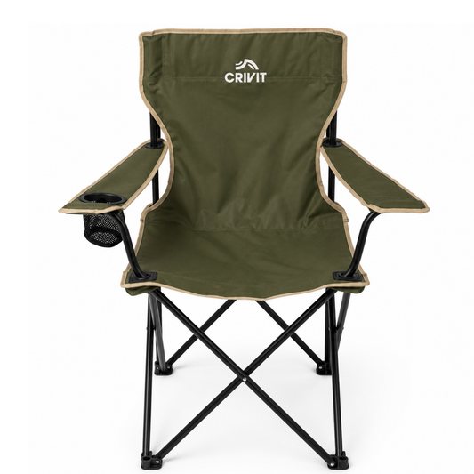 CRIVIT Campingstuhl Klappstuhl mit Getränkehalter