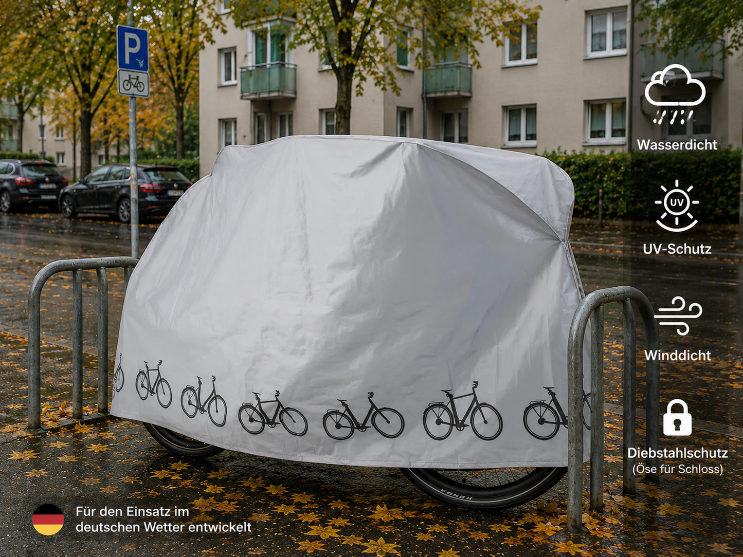 CRIVIT Fahrradabdeckung für Fahrrad & E-Bike – Fahrradgarage 210 × 80 × 110 cm