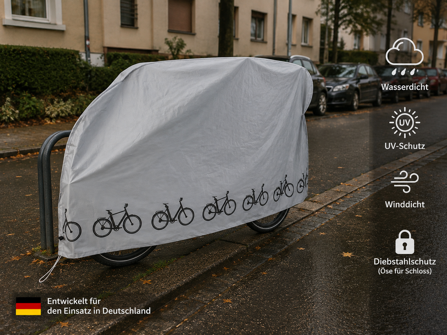 CRIVIT Fahrradabdeckung für Fahrrad & E-Bike – Fahrradgarage 210 × 80 × 110 cm