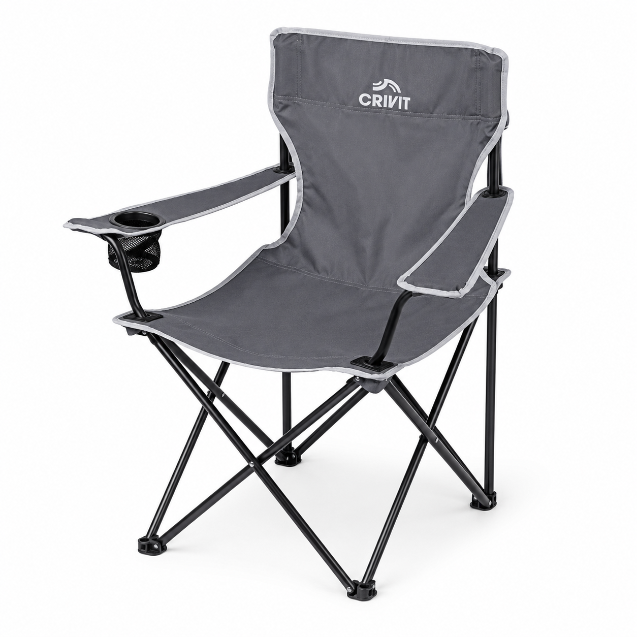 CRIVIT Campingstuhl Klappstuhl mit Getränkehalter