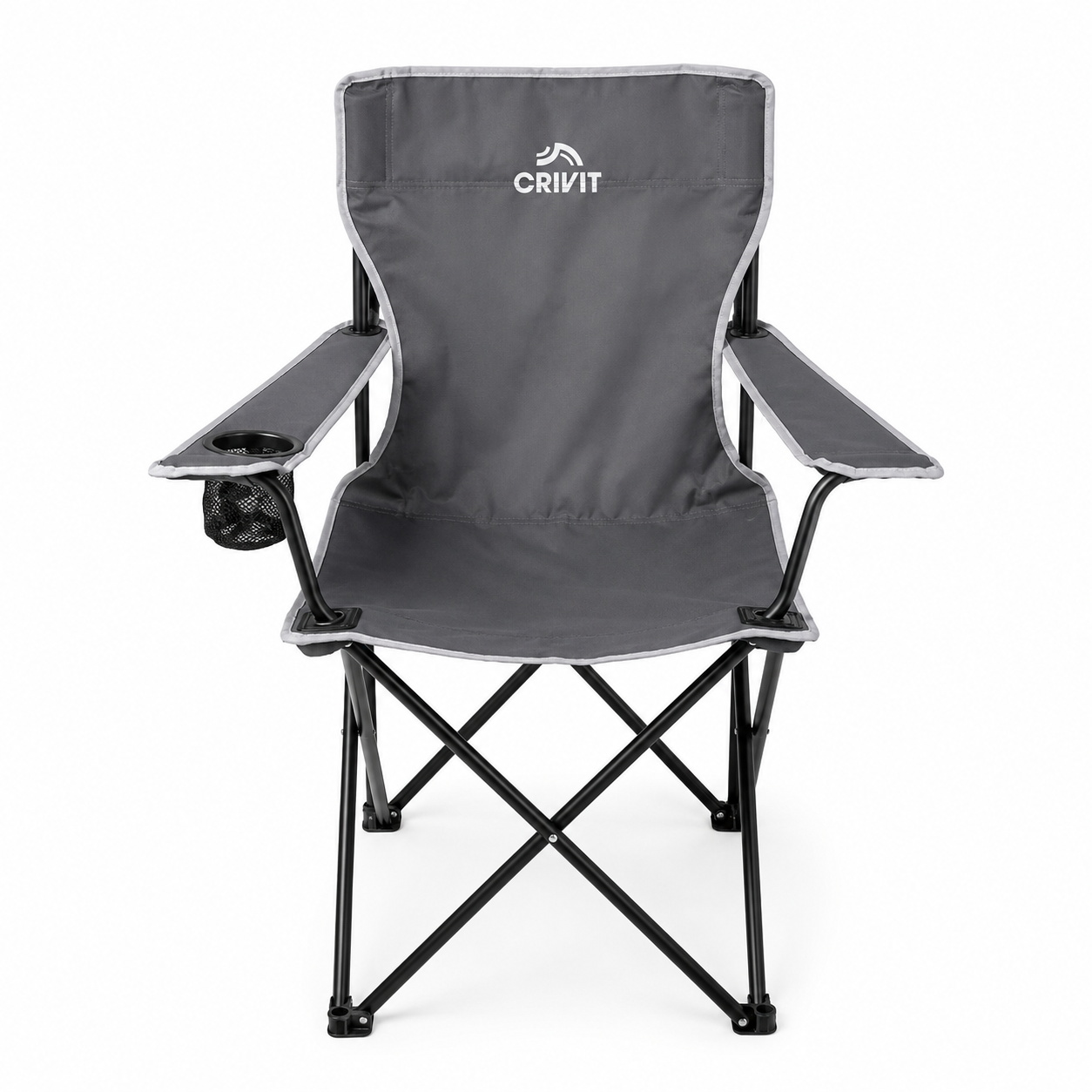 CRIVIT Campingstuhl Klappstuhl mit Getränkehalter