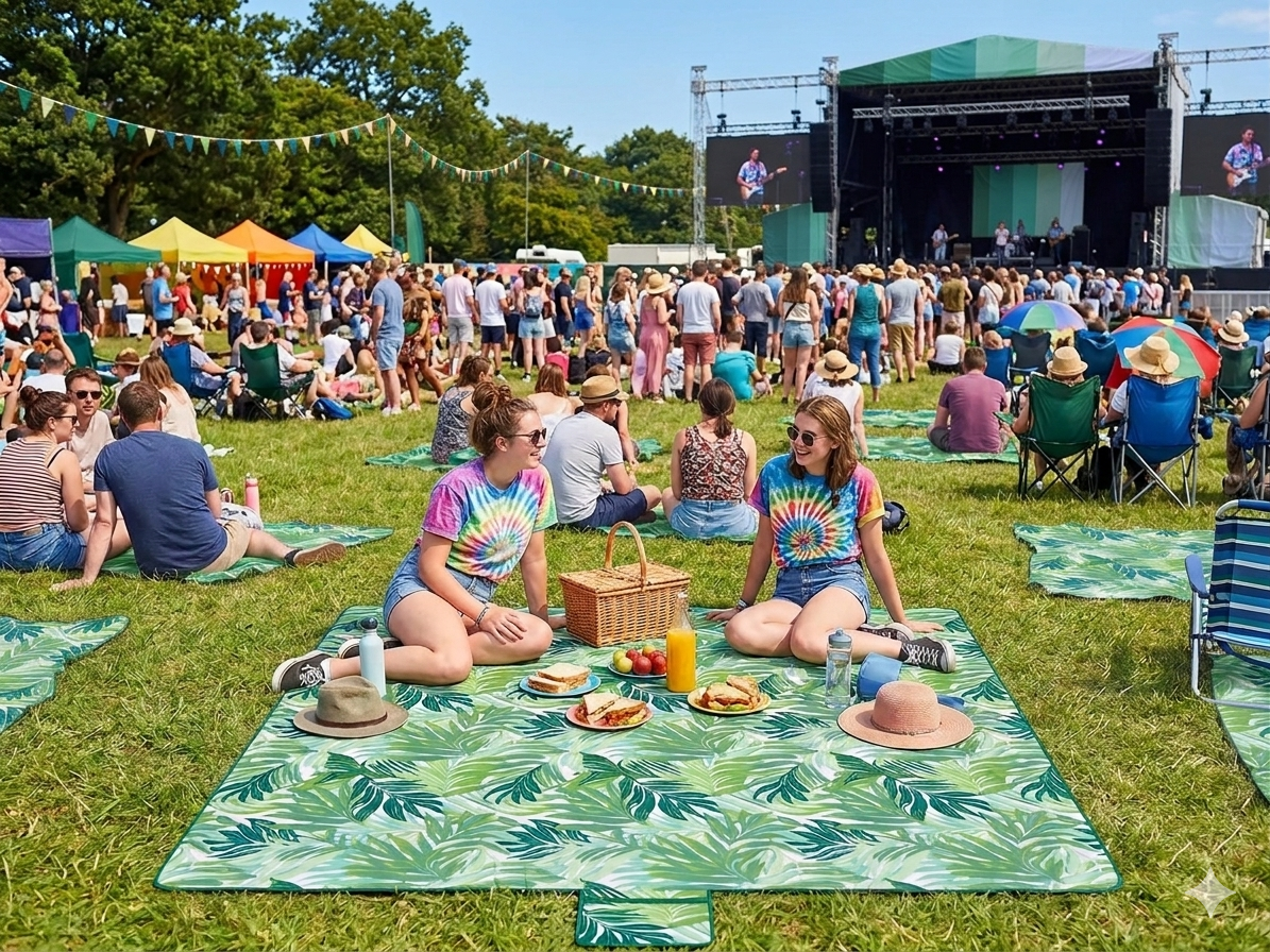 XXL Picknickdecke 200x200 cm – Faltbar & Schmutzabweisend