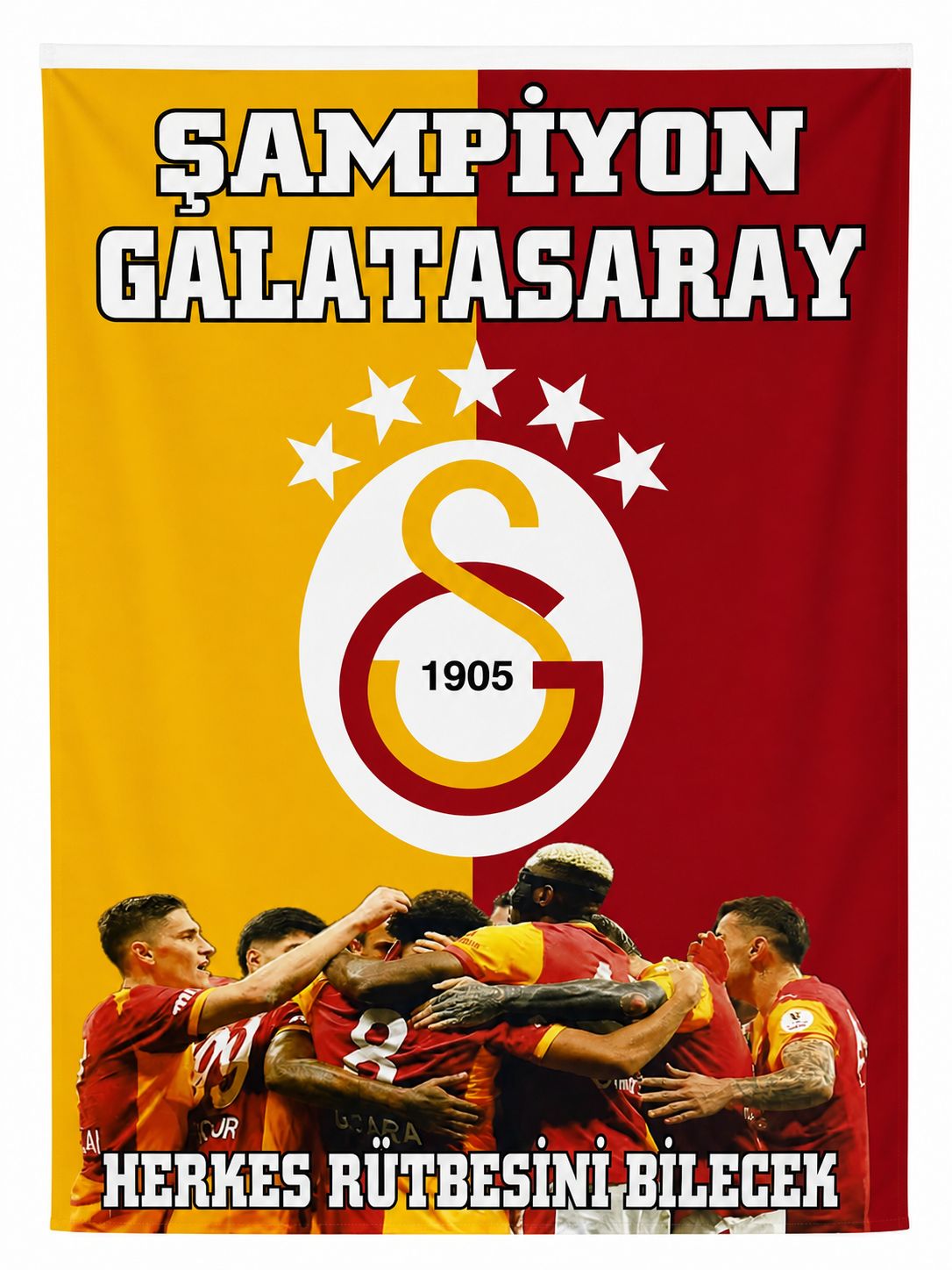 Galatasaray Flagge 100×150 cm – 5 Sterne Fan Fahne
