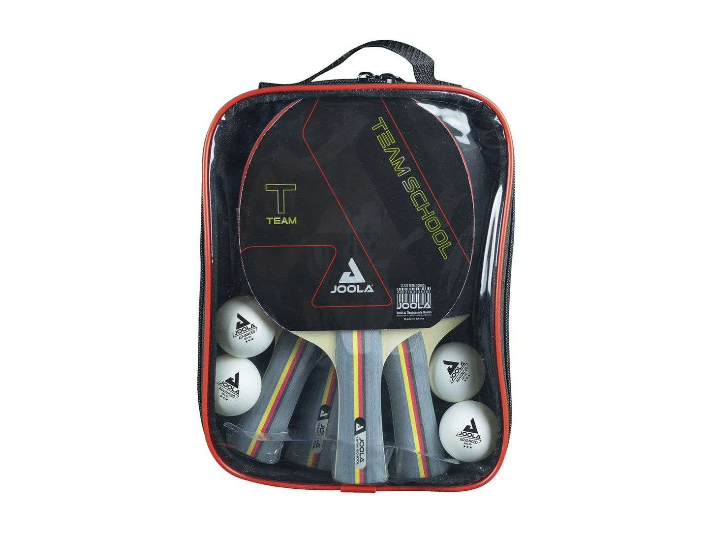 JOOLA Team School Tischtennis-Set – 4 Schläger, 4 Bälle & Tasche