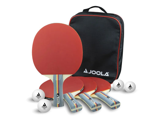 JOOLA Team School Tischtennis-Set – 4 Schläger, 4 Bälle & Tasche
