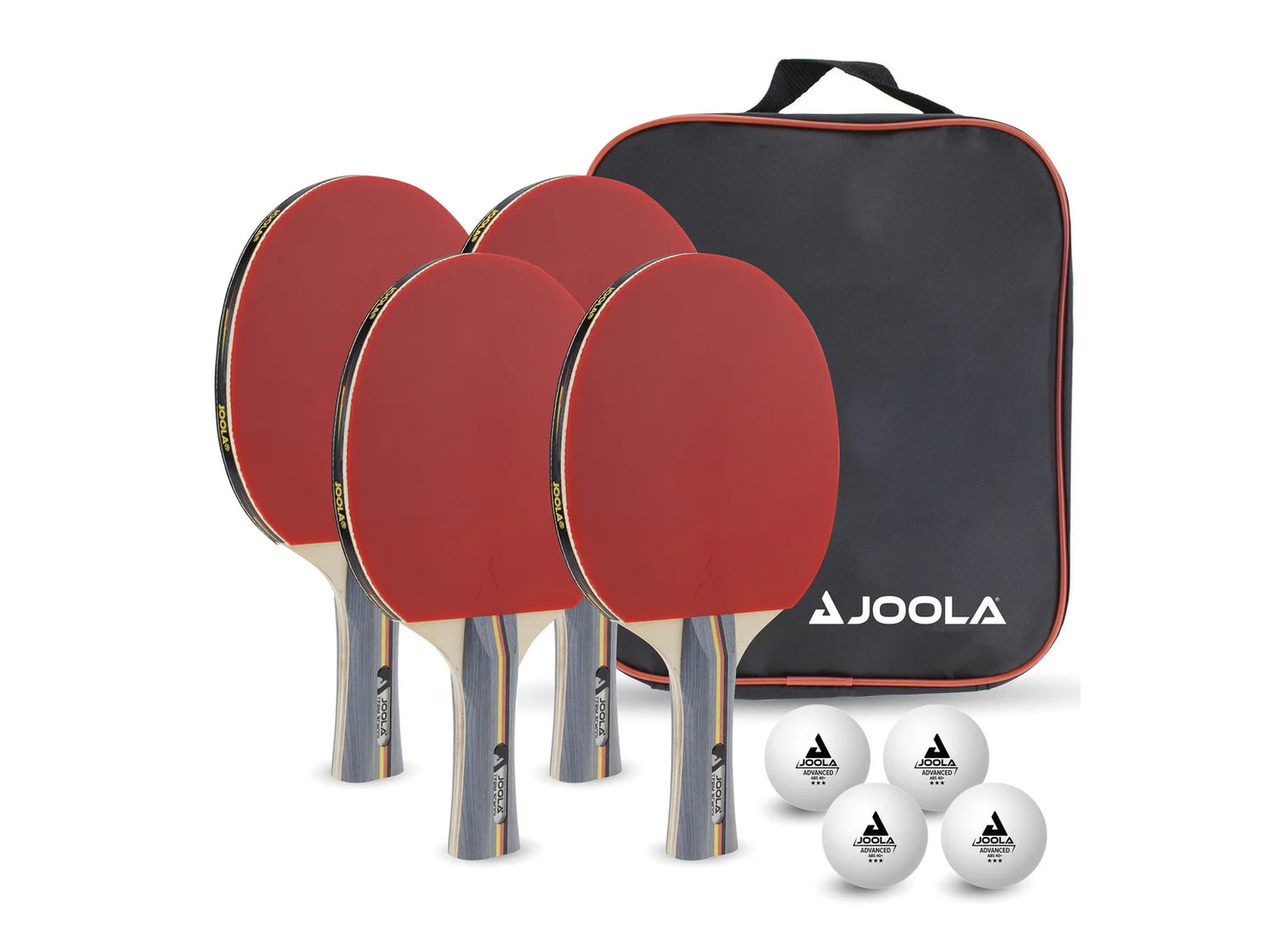 JOOLA Team School Tischtennis-Set – 4 Schläger, 4 Bälle & Tasche