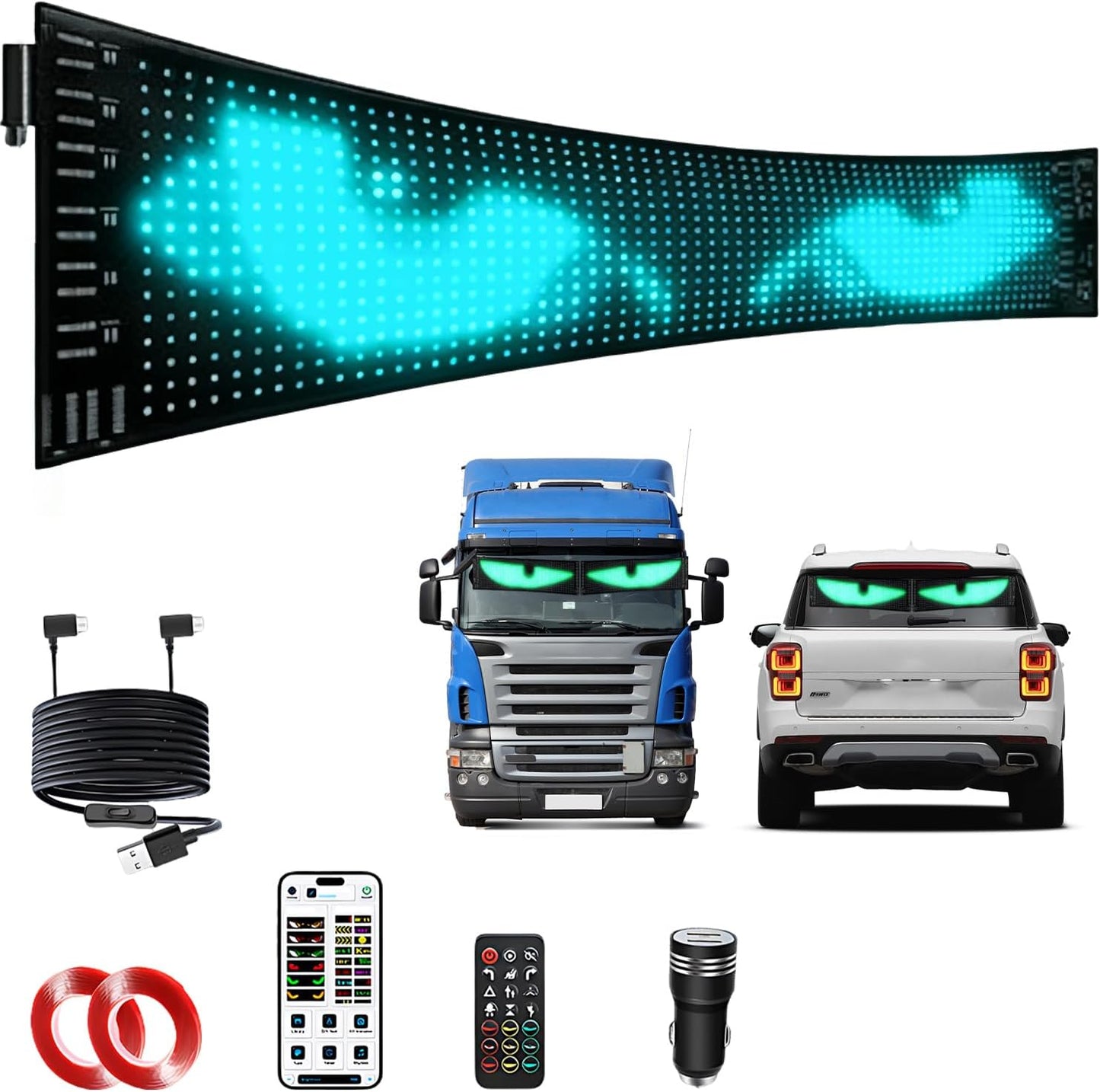 Programmierbare LED Augen für Auto & LKW – APP Steuerung RGB