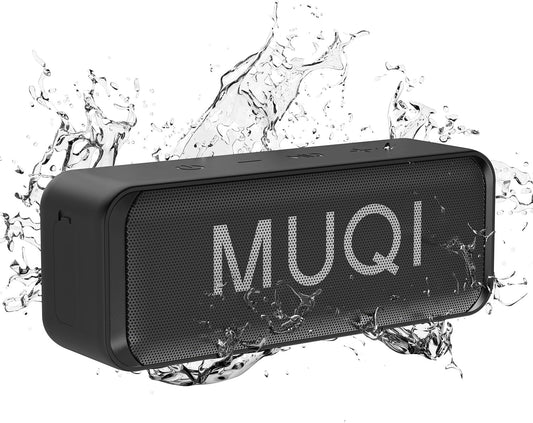 MUQI Bluetooth Lautsprecher IPX7 Wasserdicht – 10W Stereo Sound, 24 Std. Akku, Bluetooth 5.0, Freisprechfunktion