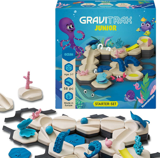 Ravensburger GraviTrax Junior Starter-Set S Ocean – Kugelbahn ab 3 Jahren