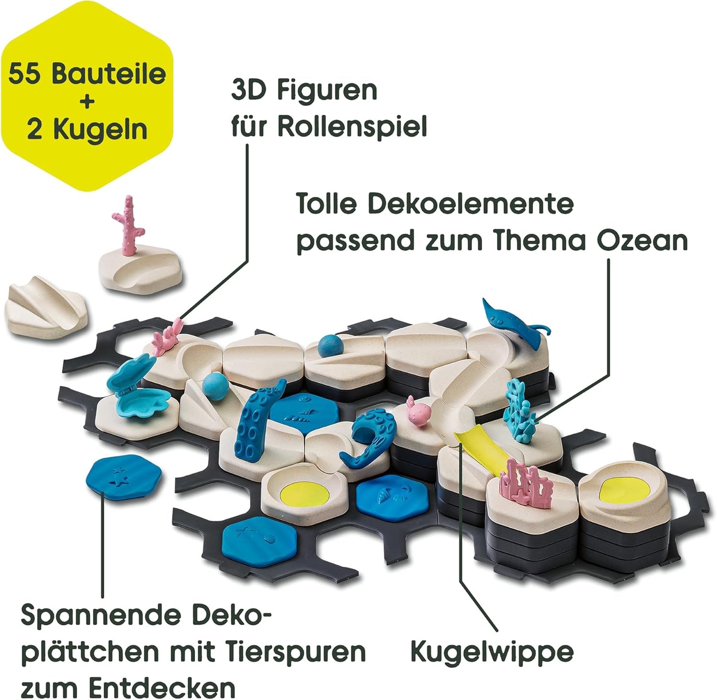 Ravensburger GraviTrax Junior Starter-Set S Ocean – Kugelbahn ab 3 Jahren