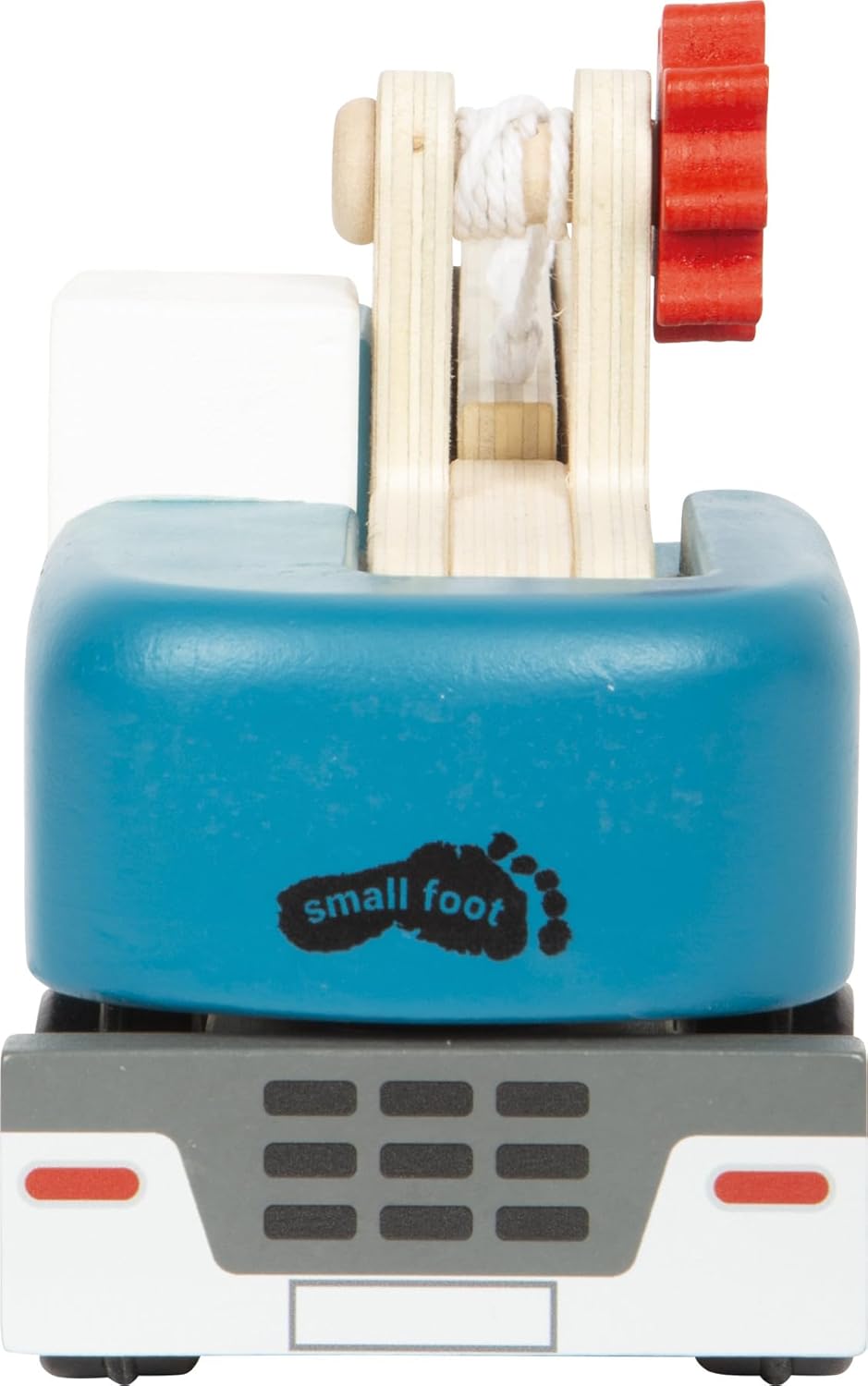 small foot Kranwagen mit Palette – Holz Baustellenfahrzeug mit 360° Kran