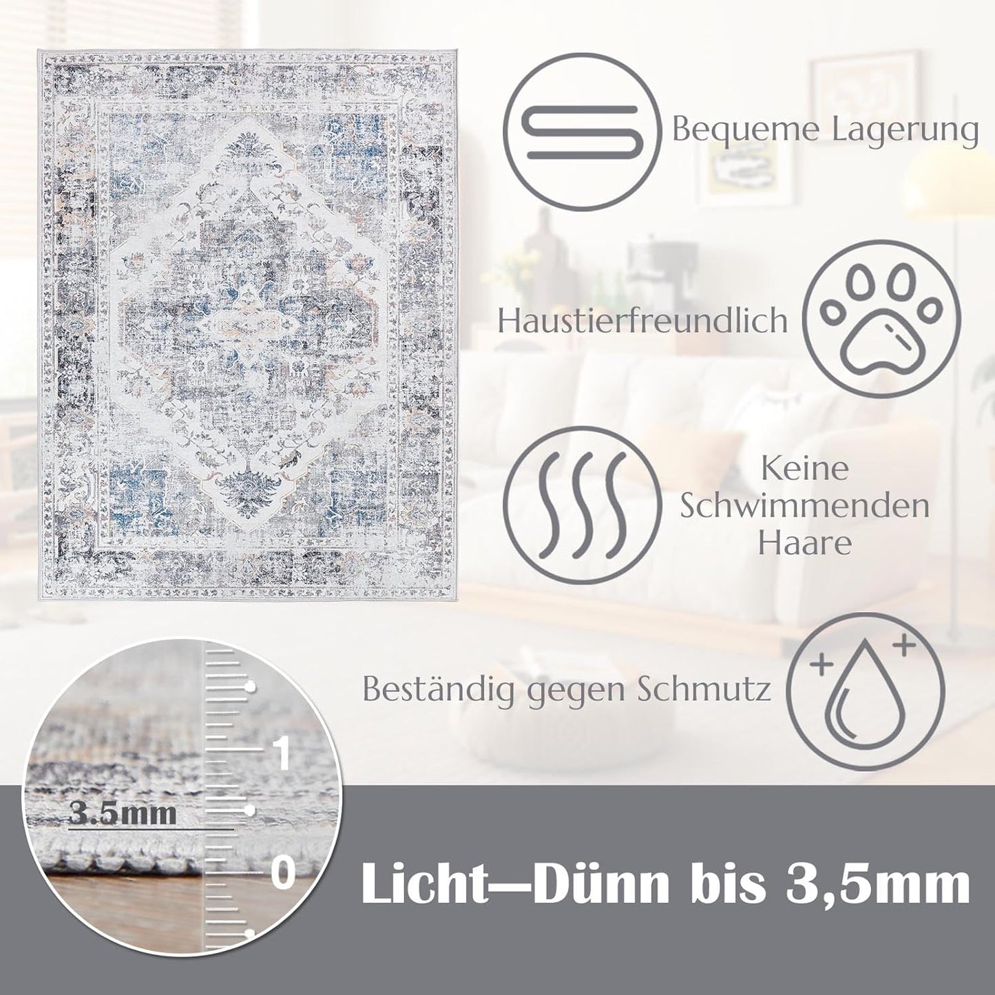 TOPICK Vintage Teppich – Stilvoller Komfort für Ihr Zuhause