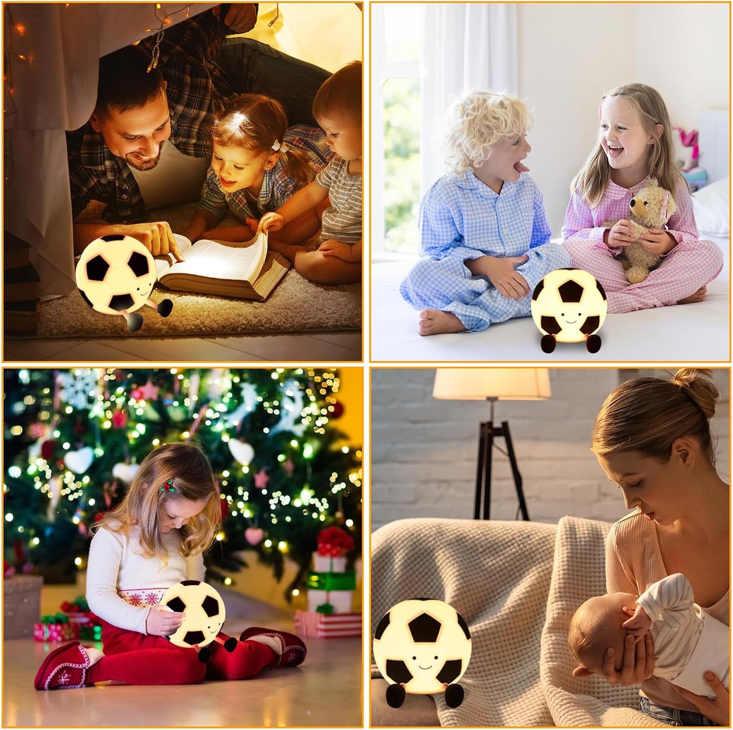 Kinder Nachtlicht Fußball – LED Silikonlampe mit Timer & 3 Helligkeitsstufen